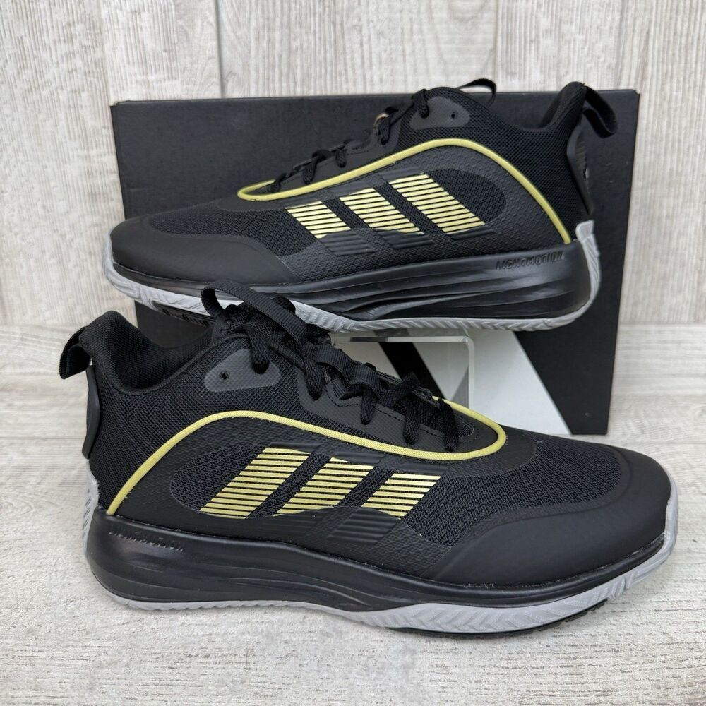 Adidas Own the Game 3.0 Black Gold Basketball Men’s Size 8 Sneakers IF4566 New